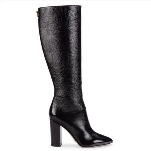 Valentino Garavani patent leather Black Knee-High Women's Boots